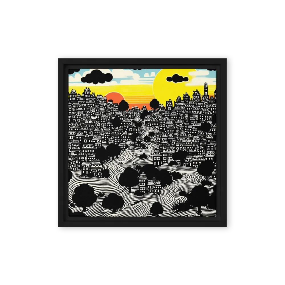 Dual Sun Horizon 
 Poster with Black Frame | 10″x 10″