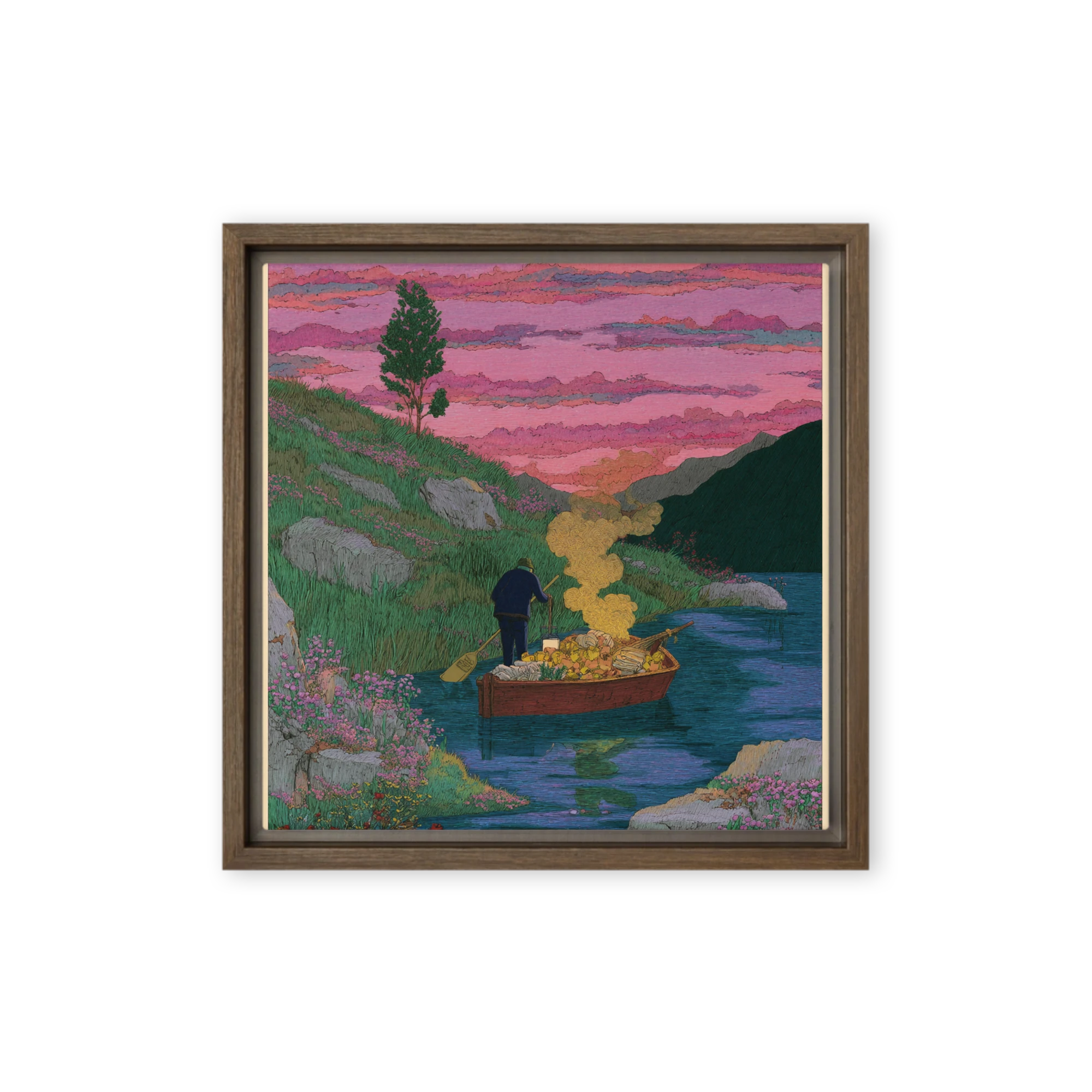 Twilight Journey on the Lake