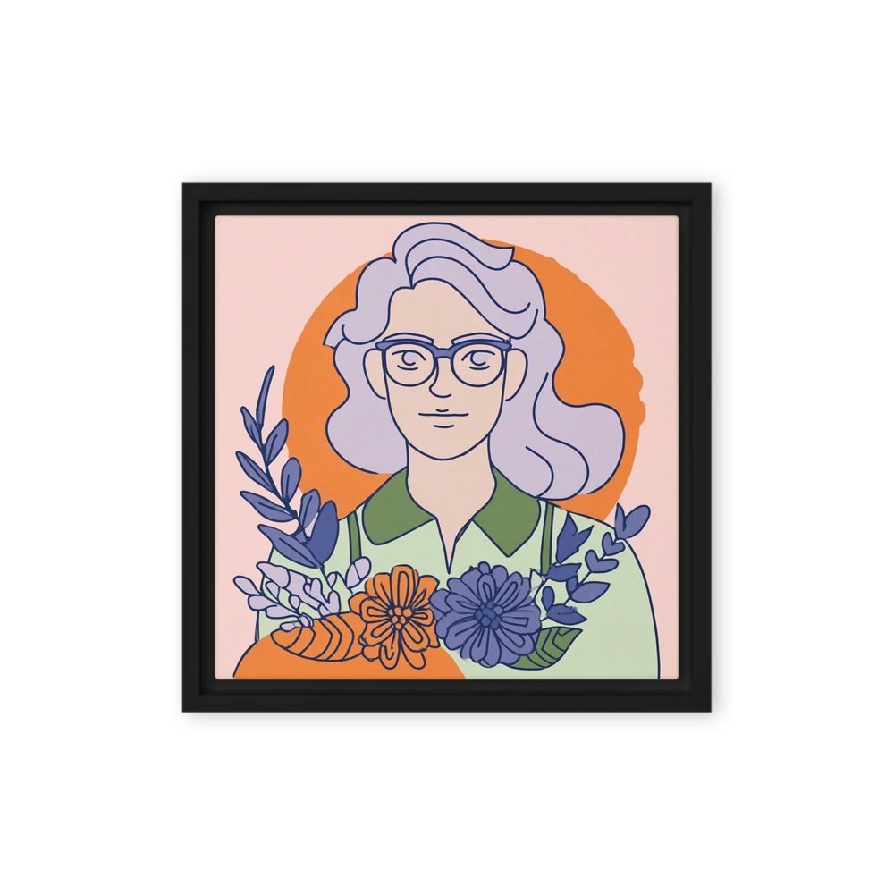 Floral Glasses Portrait | Art Print
