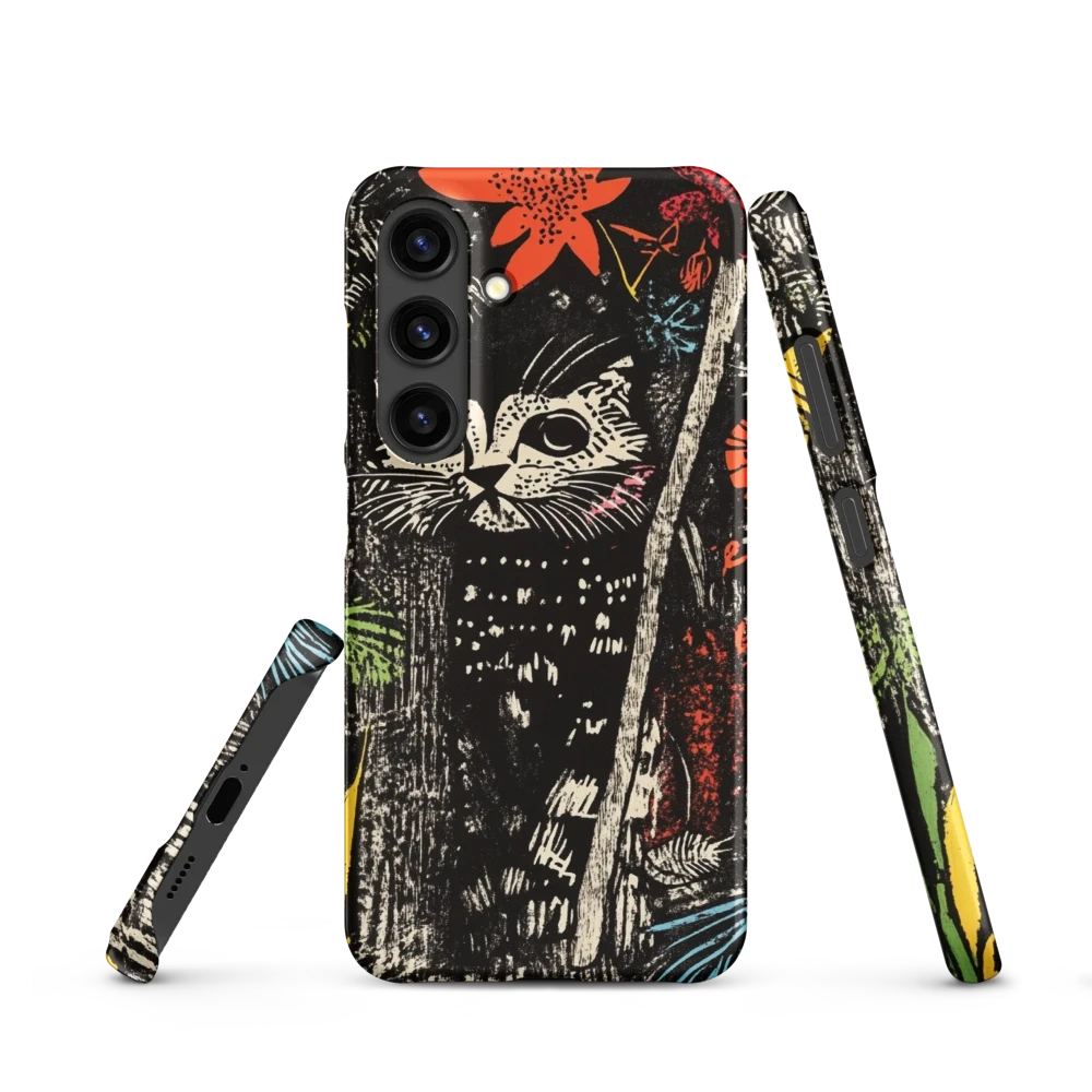 Nocturnal Feline in Garden | Phone Case
