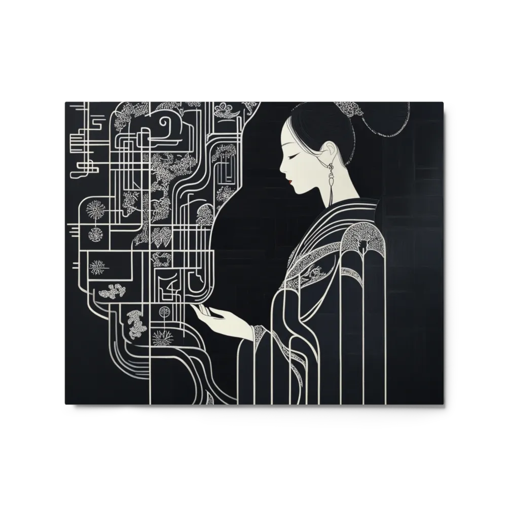 Whispers of the Grid 
 Poster with White Frame | 18″x 18″