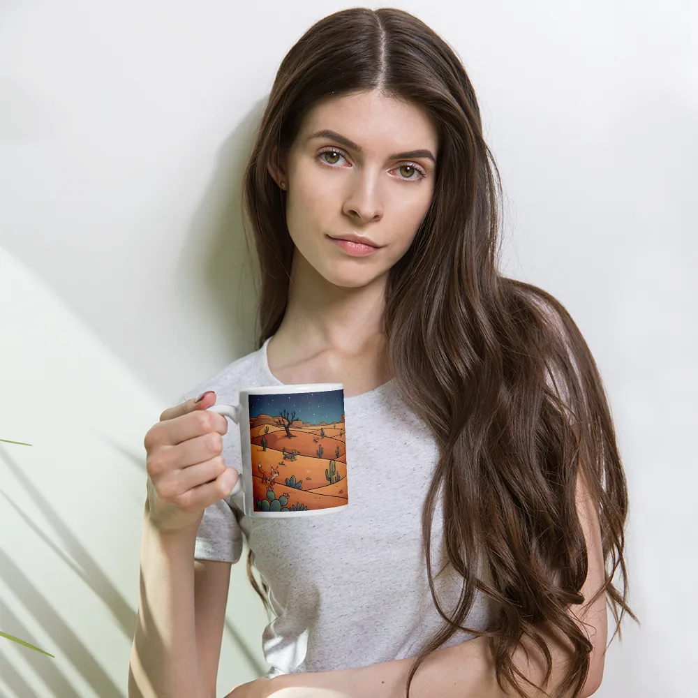 Moonlit Desert Foxes 
 Mug with Red inside | 15 oz