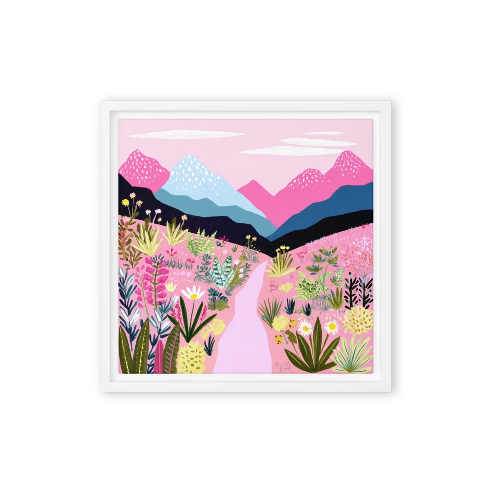 Pink Mountain Valley Path | Art Print
