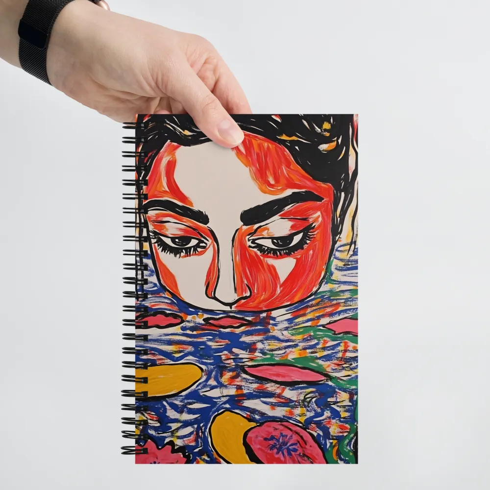 Expressive Face in Water 
 Spiral Notebook | 140 pages