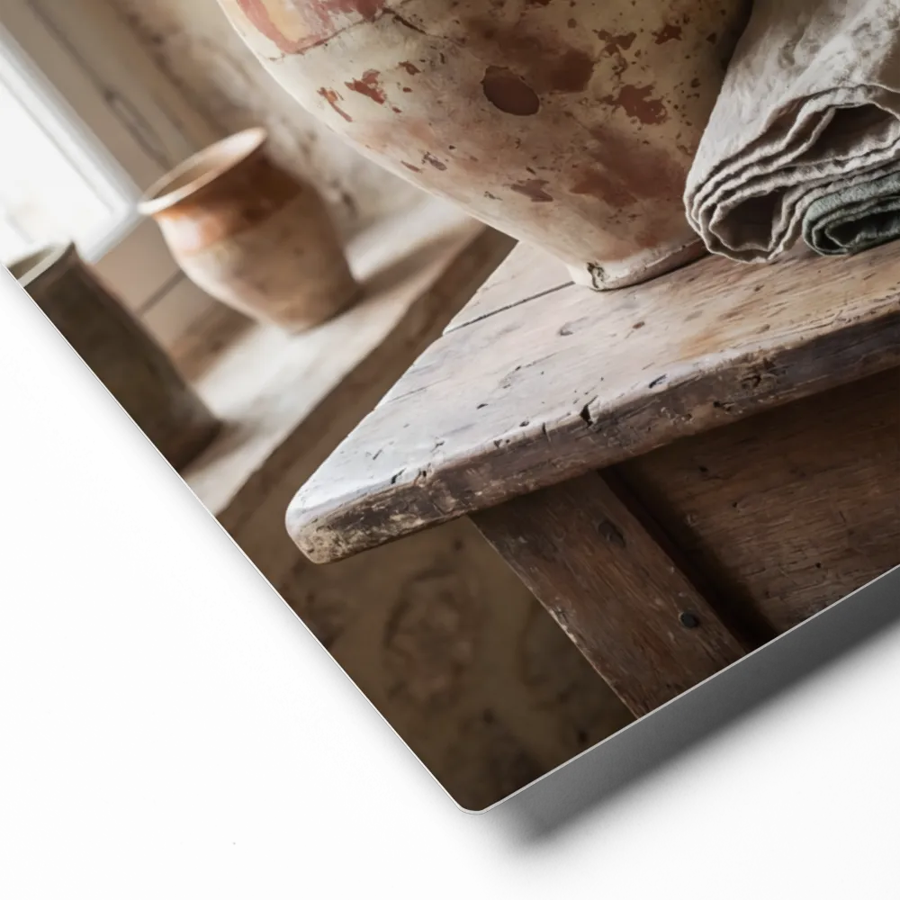 Rustic Kitchen Still Life 
 Canvas with Brown Frame