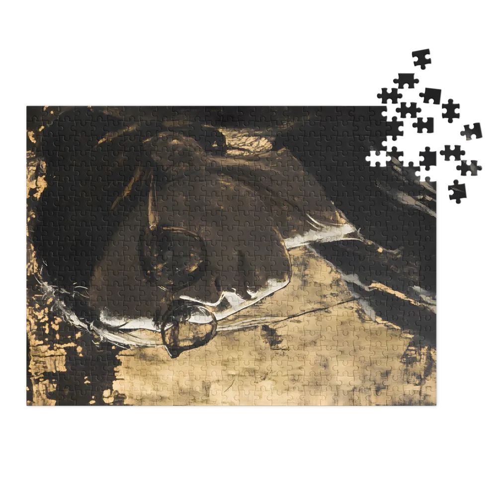 Modern Portrait of a Woman in Gold