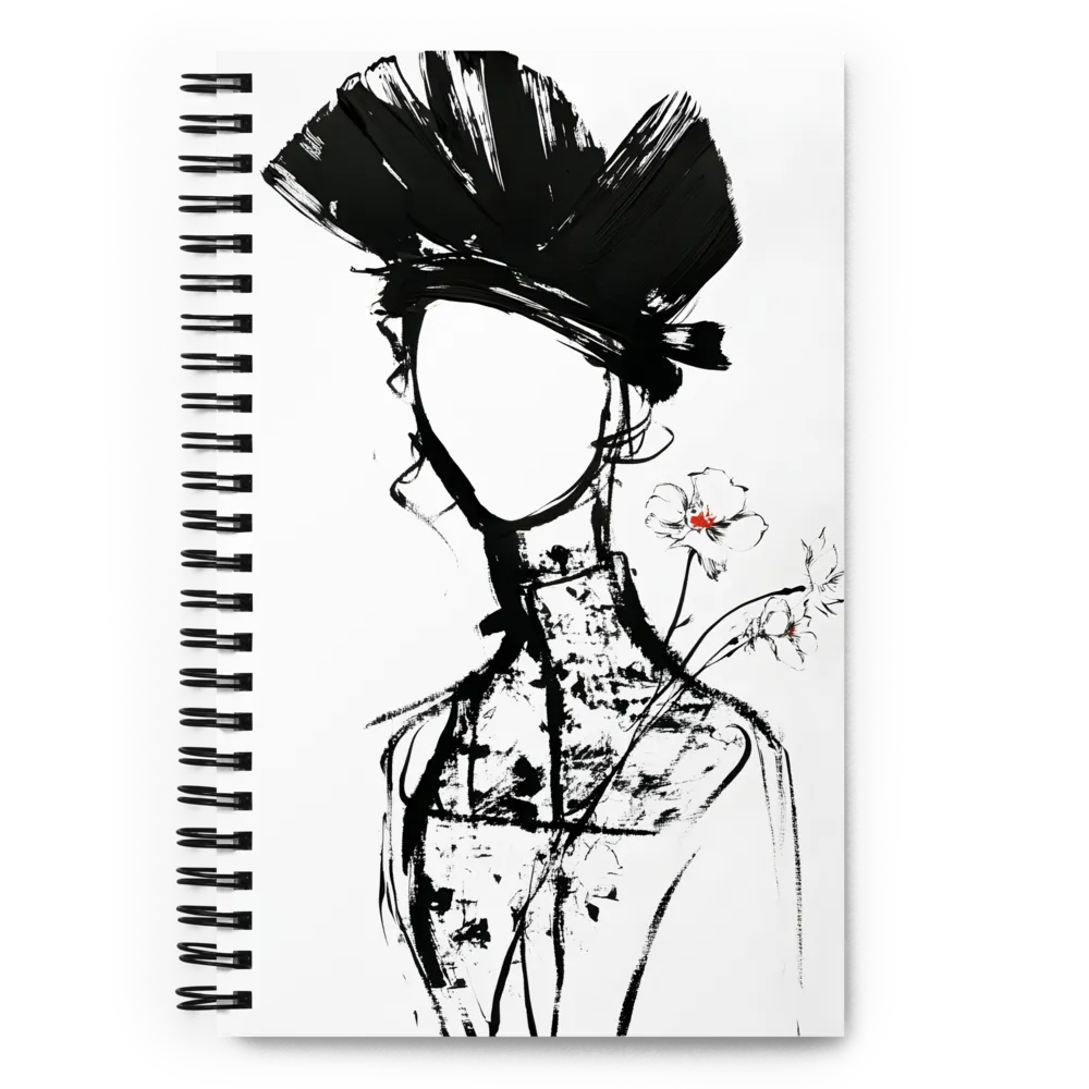 Faceless Portrait in Ink 
 Spiral Notebook | 140 pages