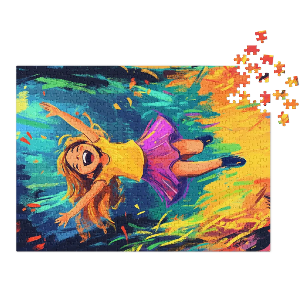 Joyful Girl in Colorful Background