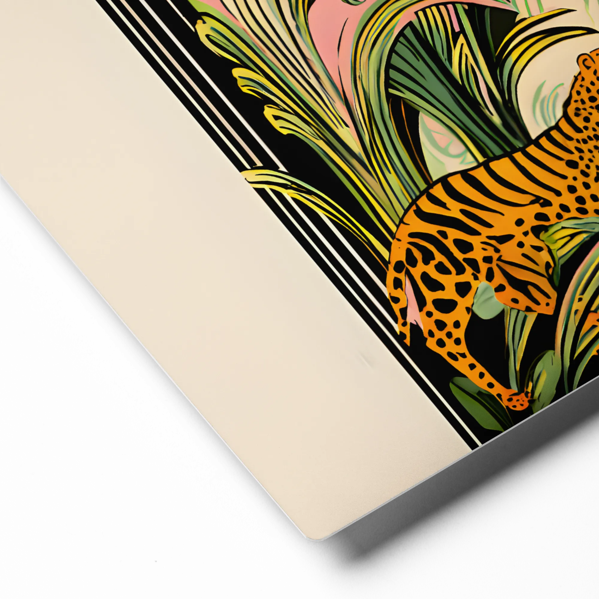 Tropical Leopard Dusk 
 Metal Print | 12″x 12″