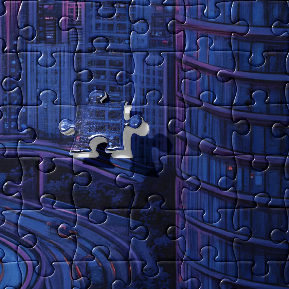 Neon Urban Future 
 Jigsaw Puzzle