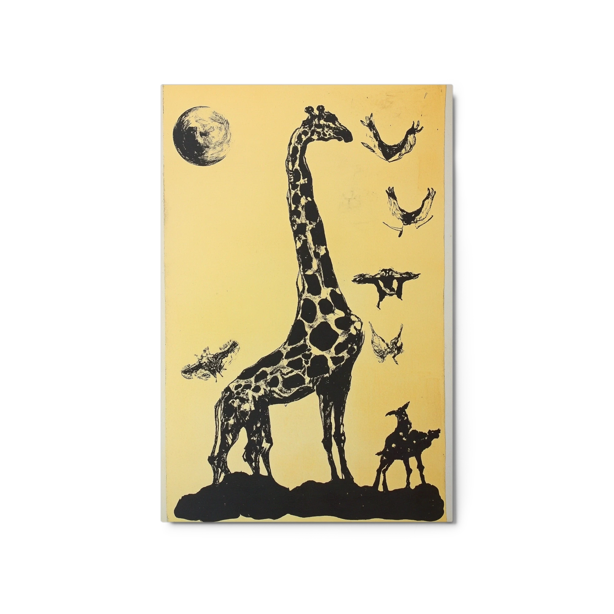 Stylized Giraffe with Birds