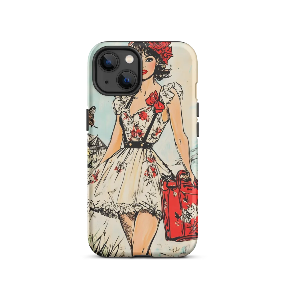 Stylish Woman in Floral Dress | Phone Case