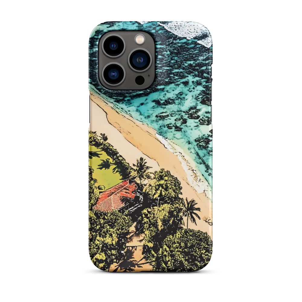Aerial Beach Scene with Cottage | Phone Case