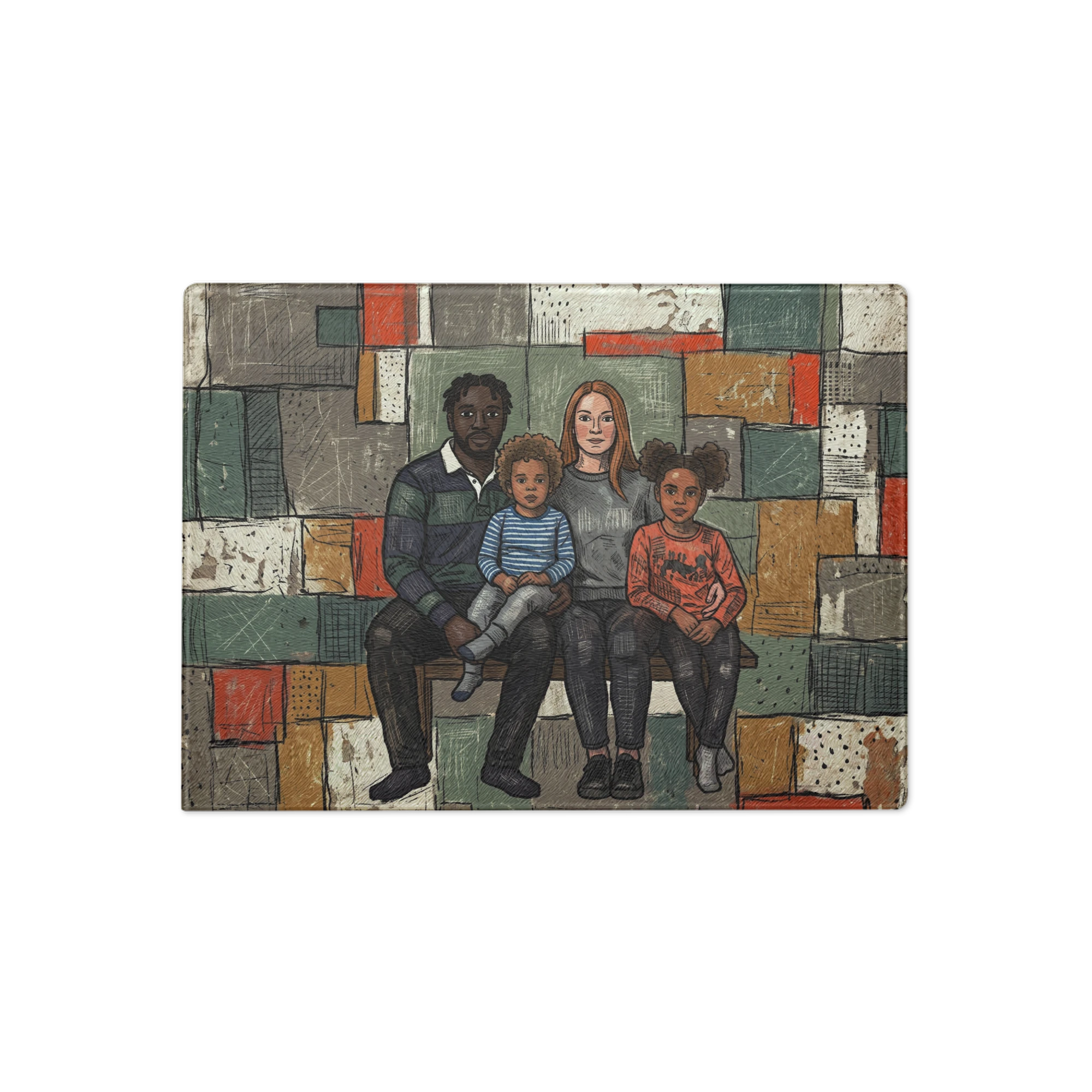 Family Portrait Cutting Board — Totemic Expressionism