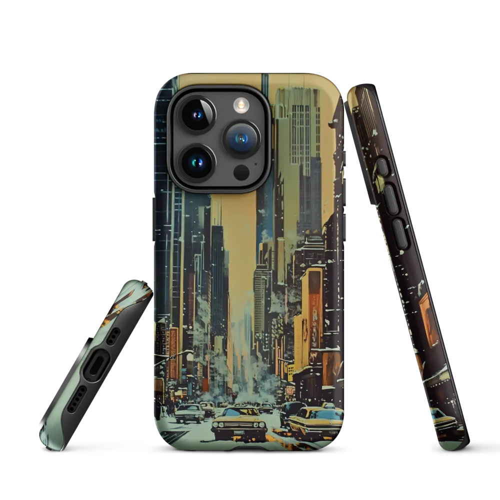 Cityscape with Classic Cars | Phone Case