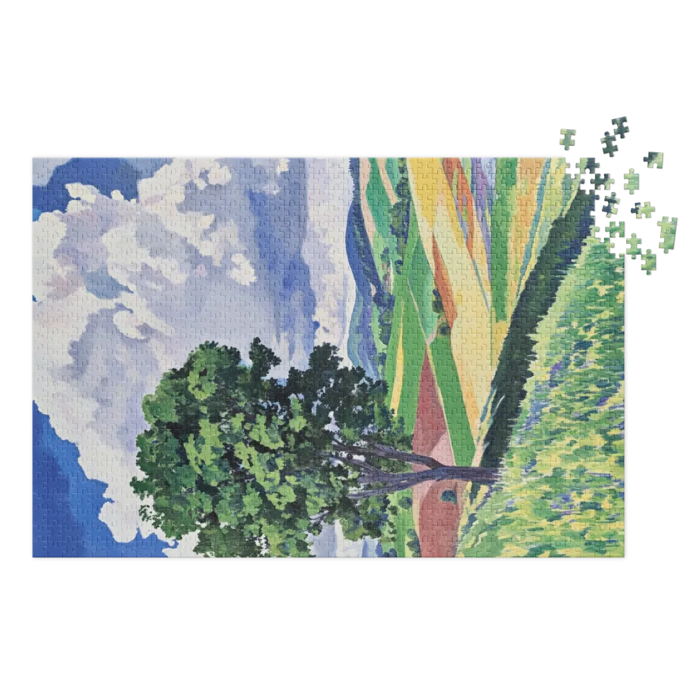 Vibrant Landscape with Tree