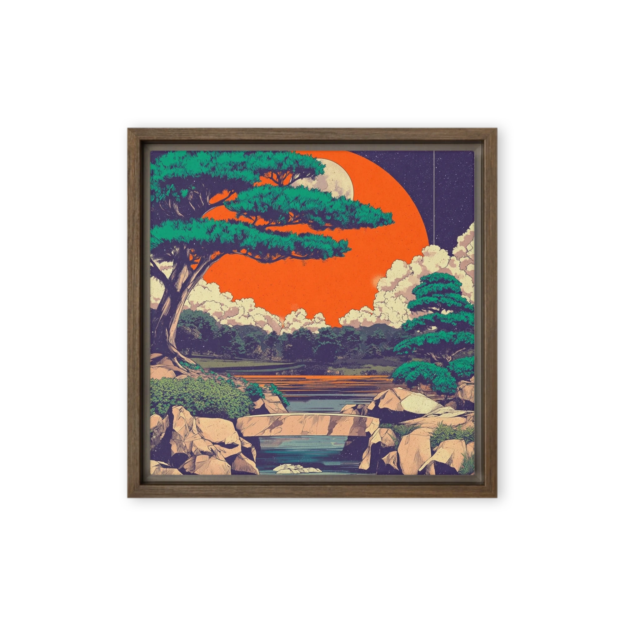 Sunset Over Pine Bridge | Art Print