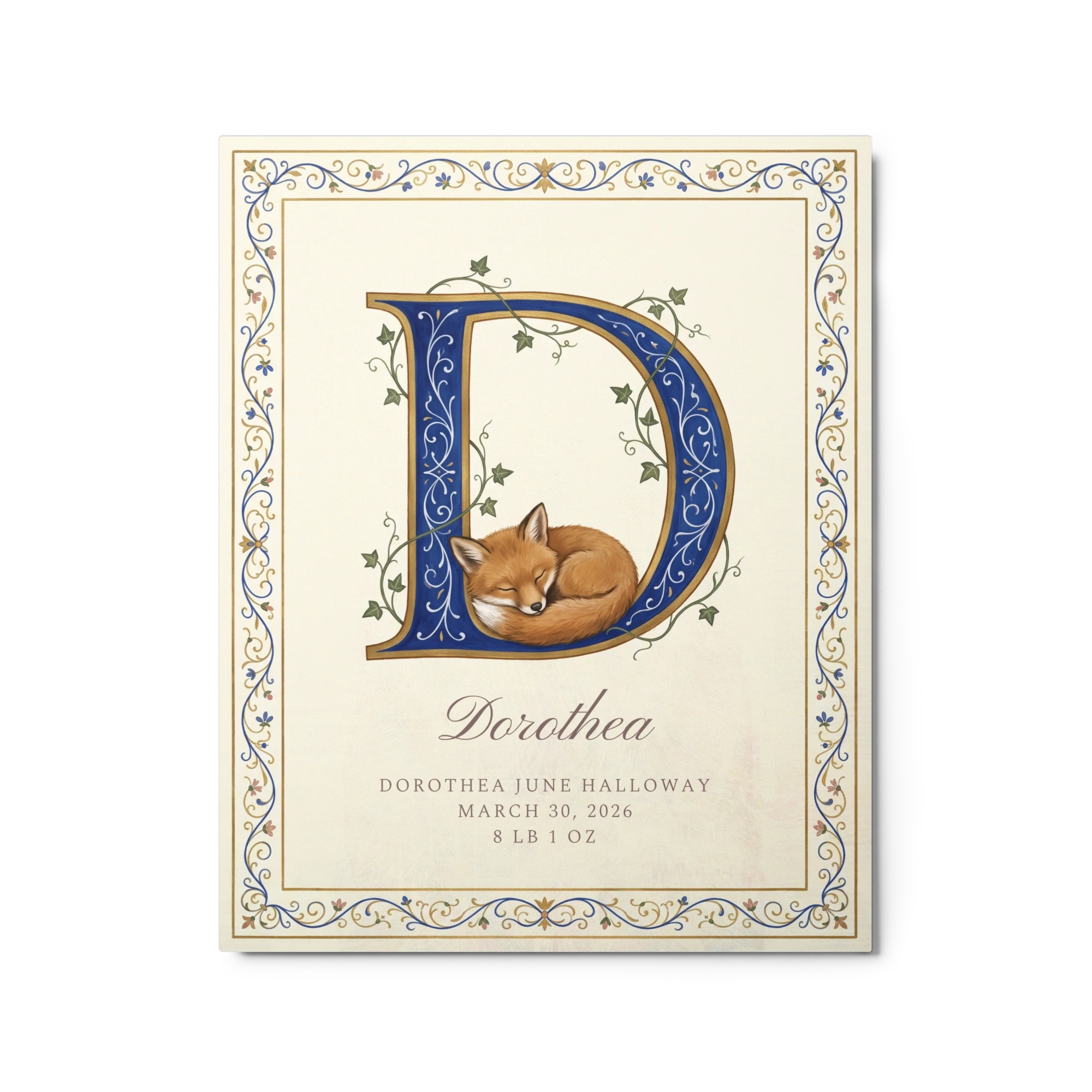 Nursery Name Art — Illuminated Initial