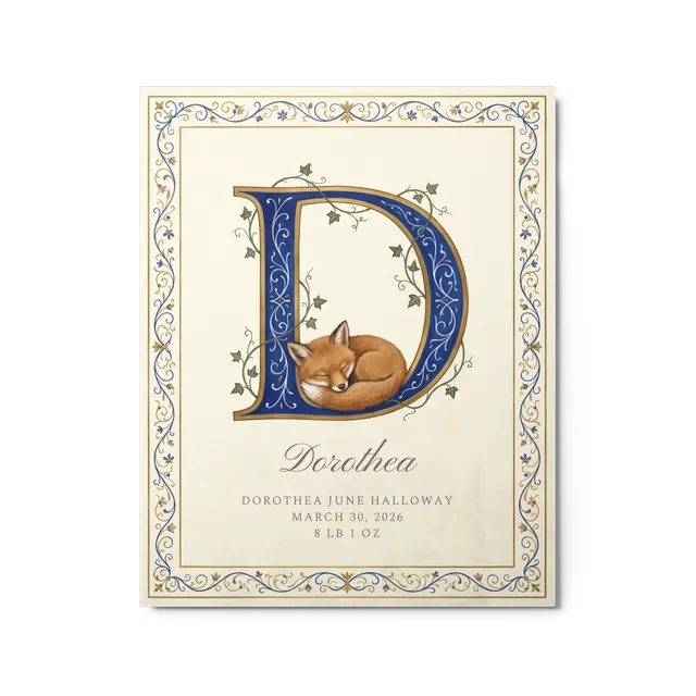 Nursery Name Art — Illuminated Initial
