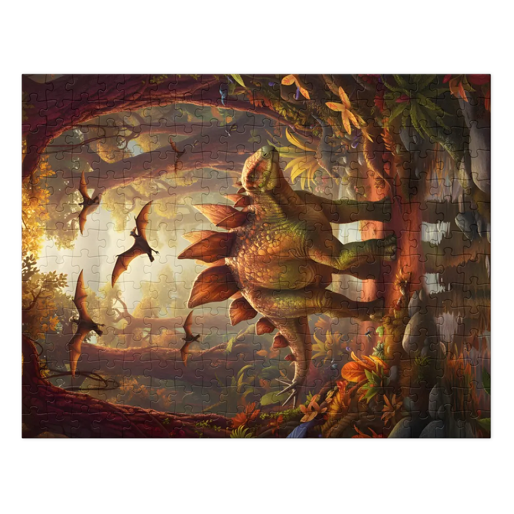 Stegosaur in Autumn Glade | Jigsaw Puzzles