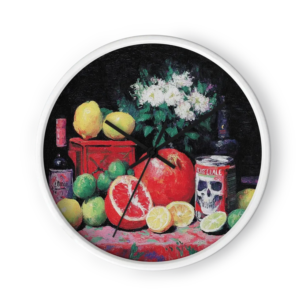 Still Life with Citrus and Skull | Wall Clock