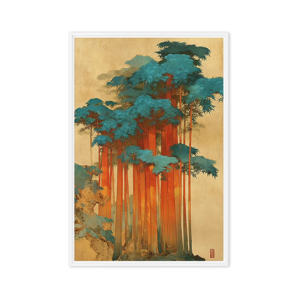 Crimson Bamboo Grove | Art Print