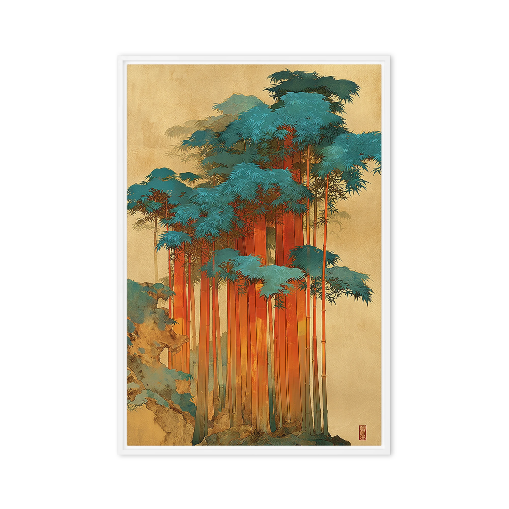 Crimson Bamboo Grove | Art Print
