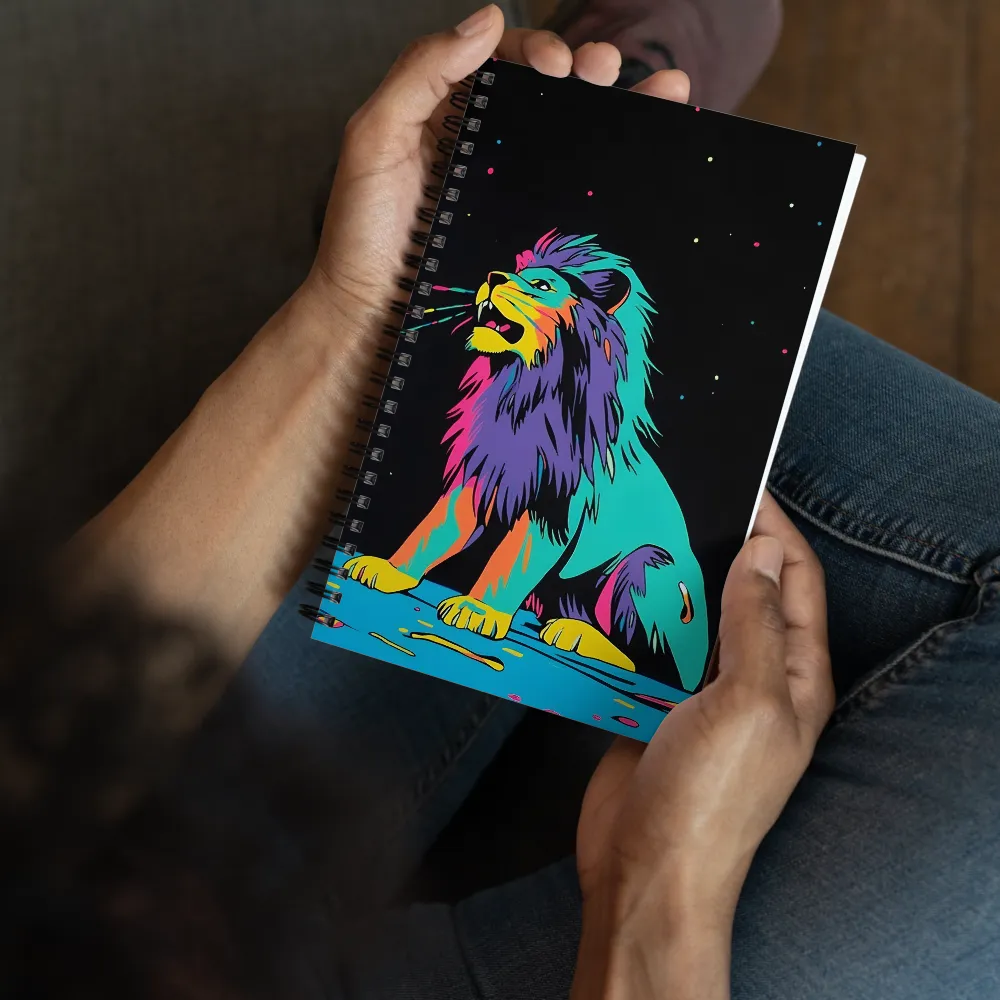 Roaring Neon Lion 
 Spiral Notebook | 140 pages