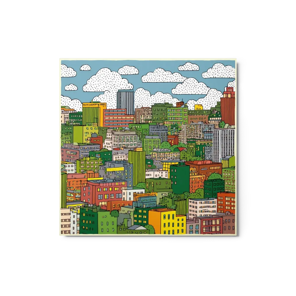 Dense Cityscape with Clouds | Art Print