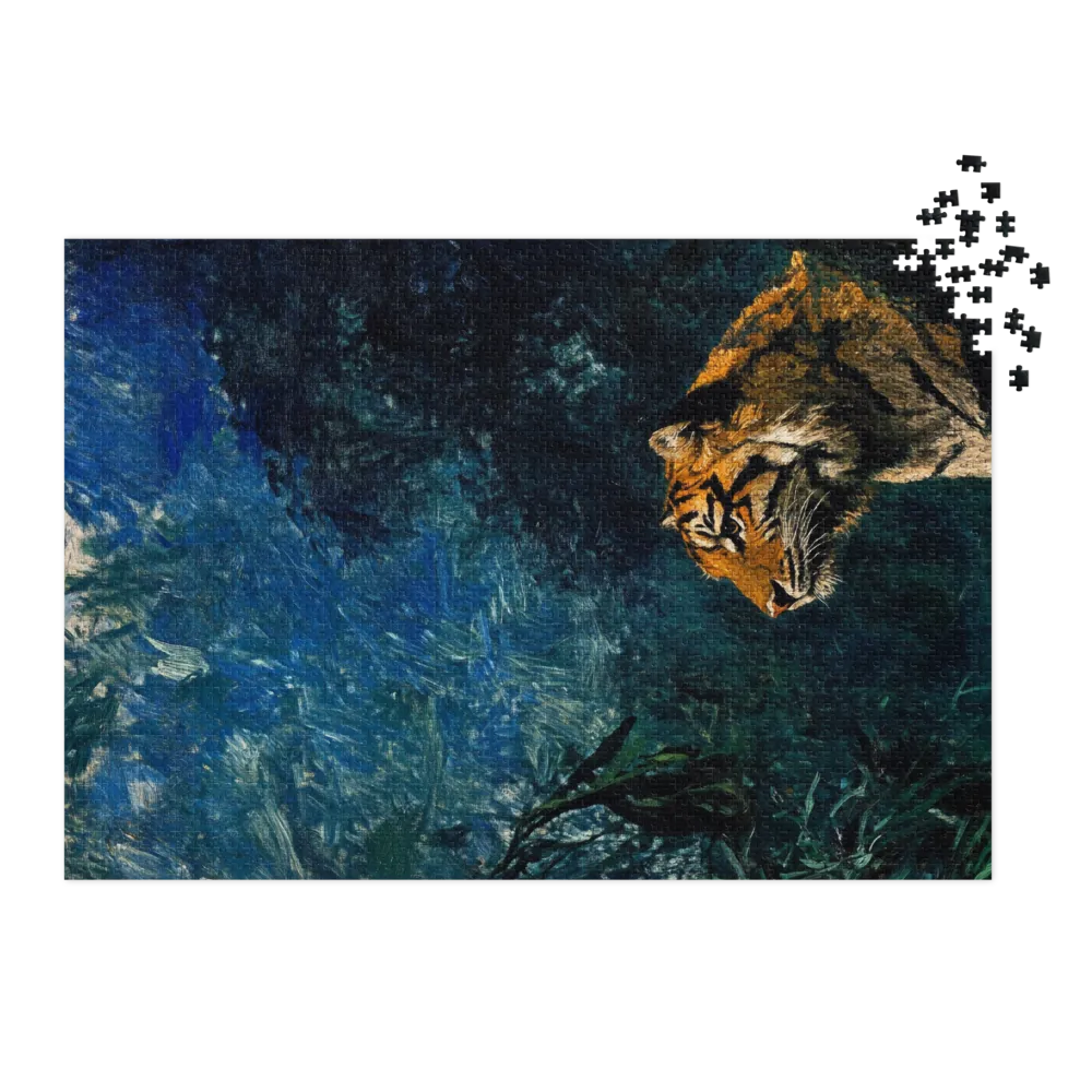 Tiger in Blue Landscape