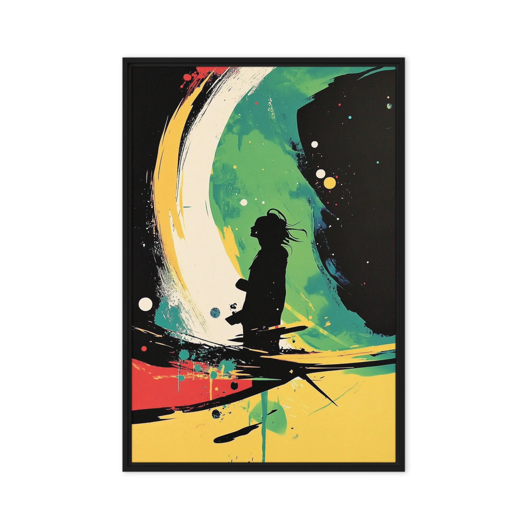 Dynamic Silhouette in Abstract Chaos | Art Print