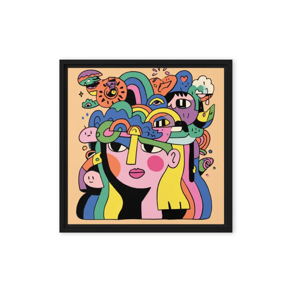 Mind Full of Color 
 Poster with Red oak Frame | 14″x 14″