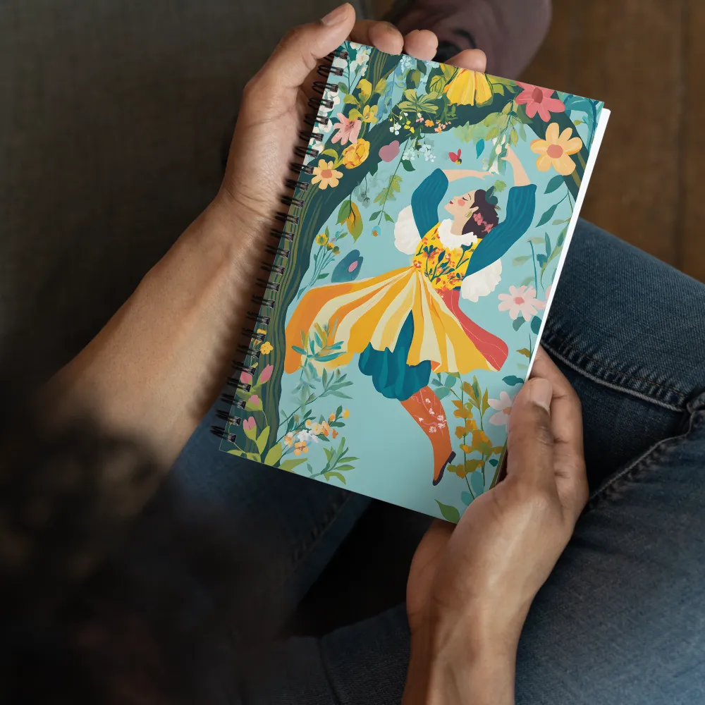 Whimsical Floral Dance 
 Spiral Notebook | 140 pages