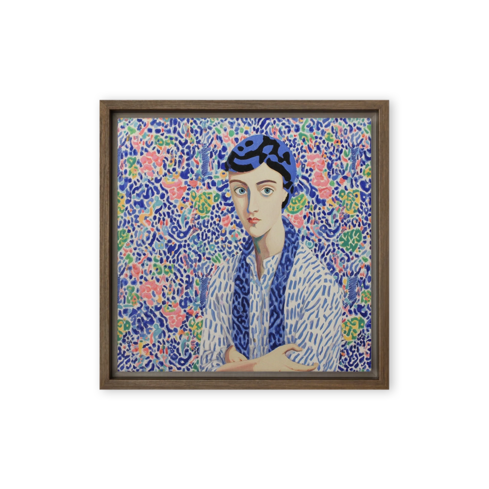 Woman in Blue Scarf