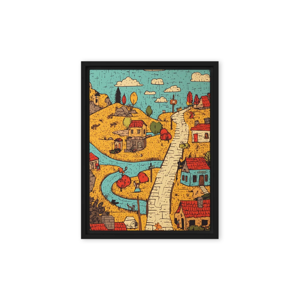 Whimsical Village Landscape | Art Print