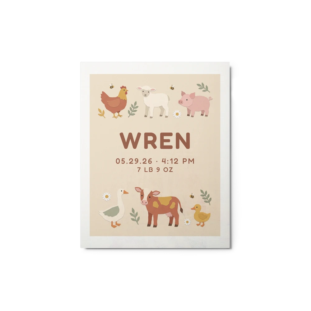 Nursery Name Art — Paper Farmyard