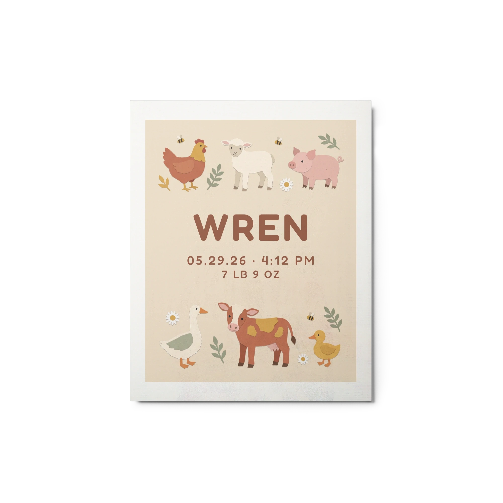 Nursery Name Art — Paper Farmyard