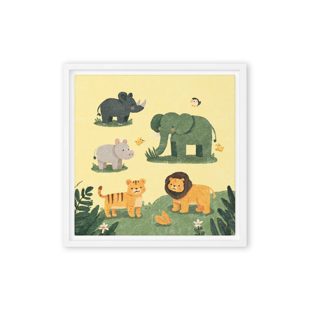Cute Safari Animals Illustration | Art Print