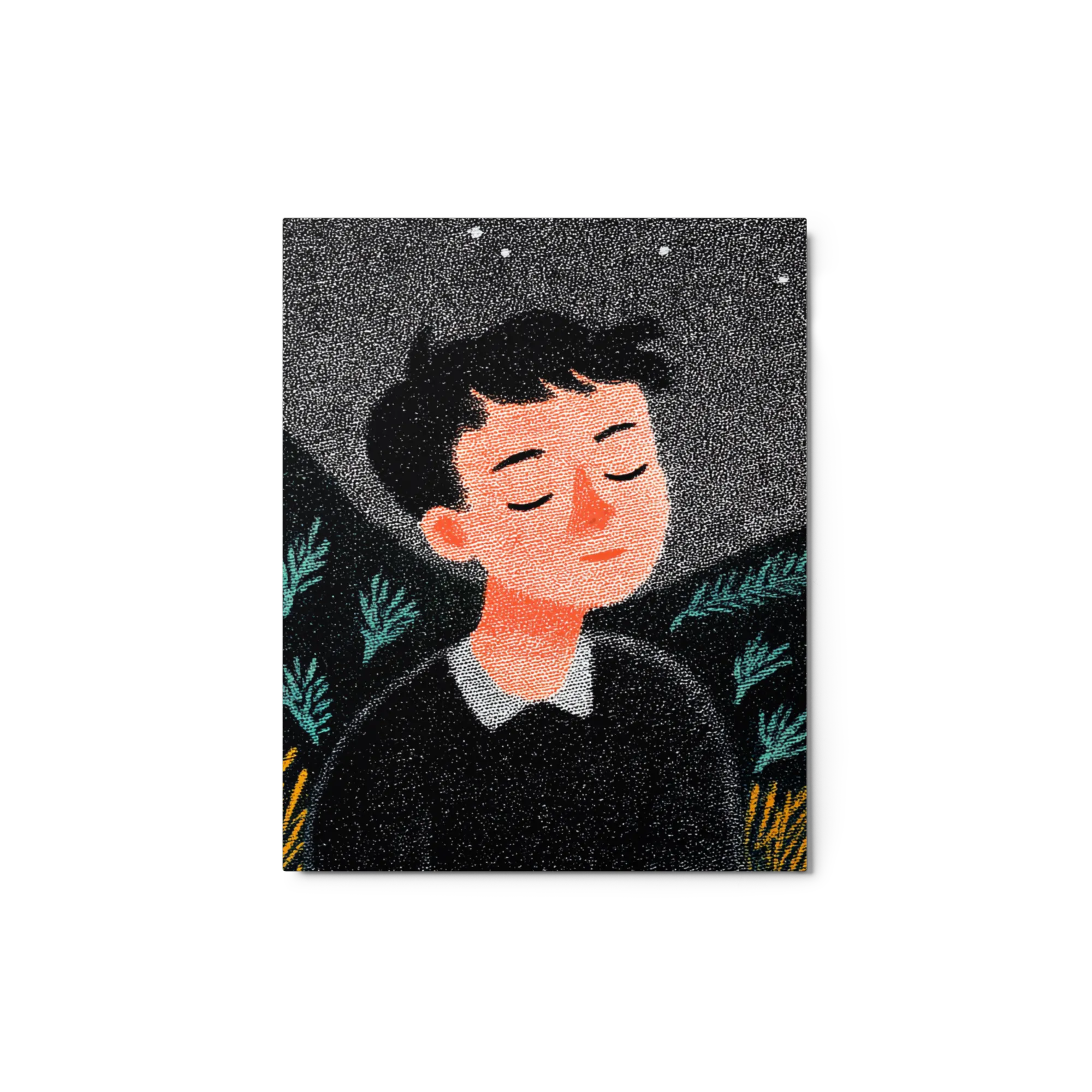 Starlit Contemplation 
 Canvas with Brown Frame