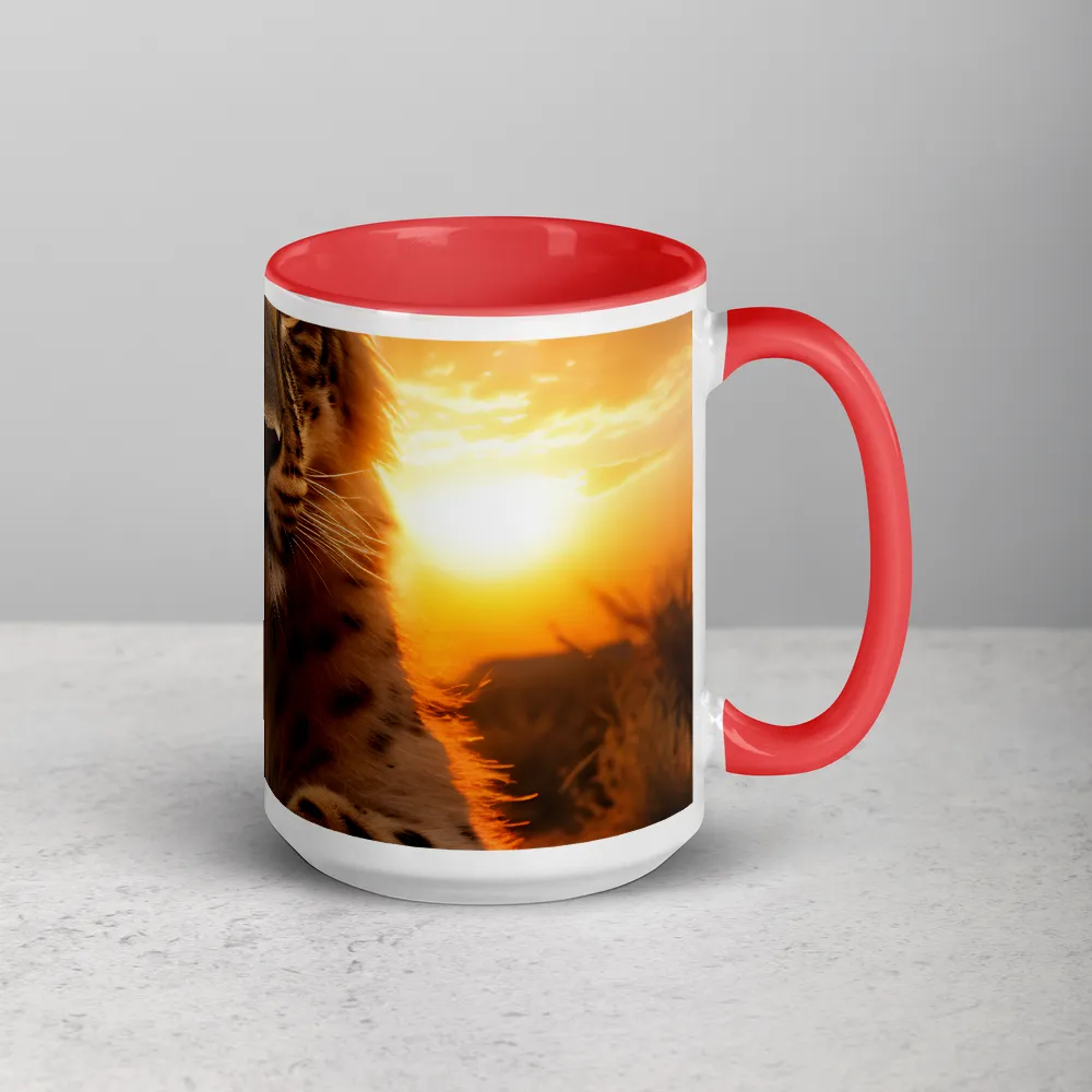 Golden Hour Sentinel 
 Mug with Blue inside
