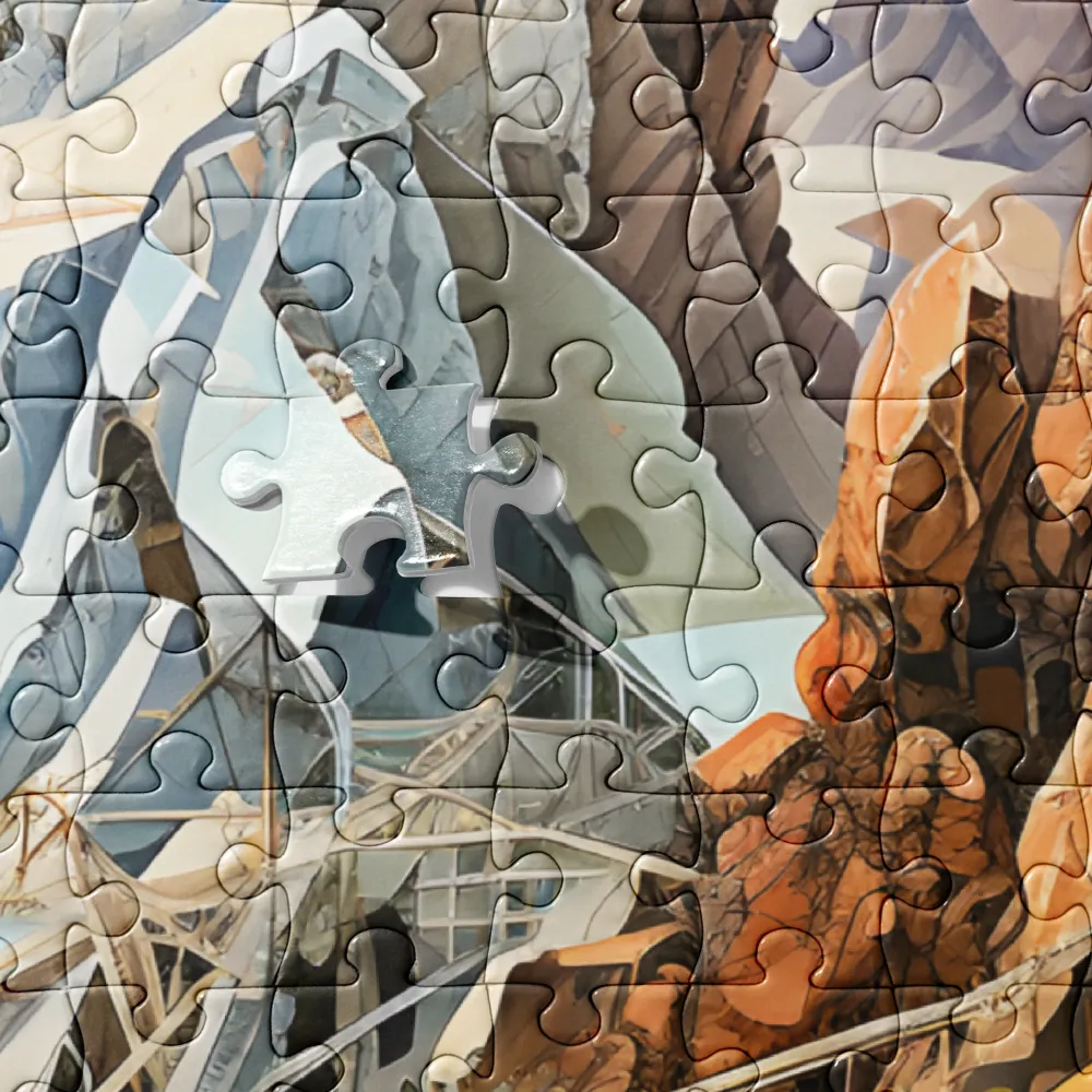 Geometric Mountain Vista 
 Jigsaw Puzzle