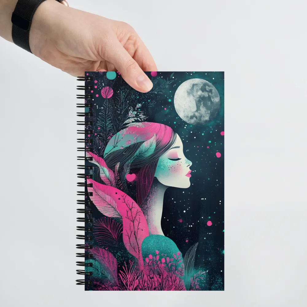 Lunar Blossom Profile 
 Spiral Notebook | 140 pages