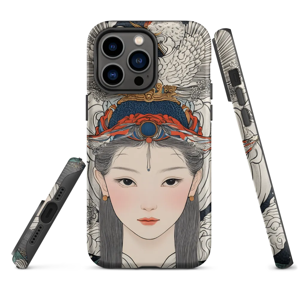 Traditional Woman Portrait with Mythological Creatures | Phone Case