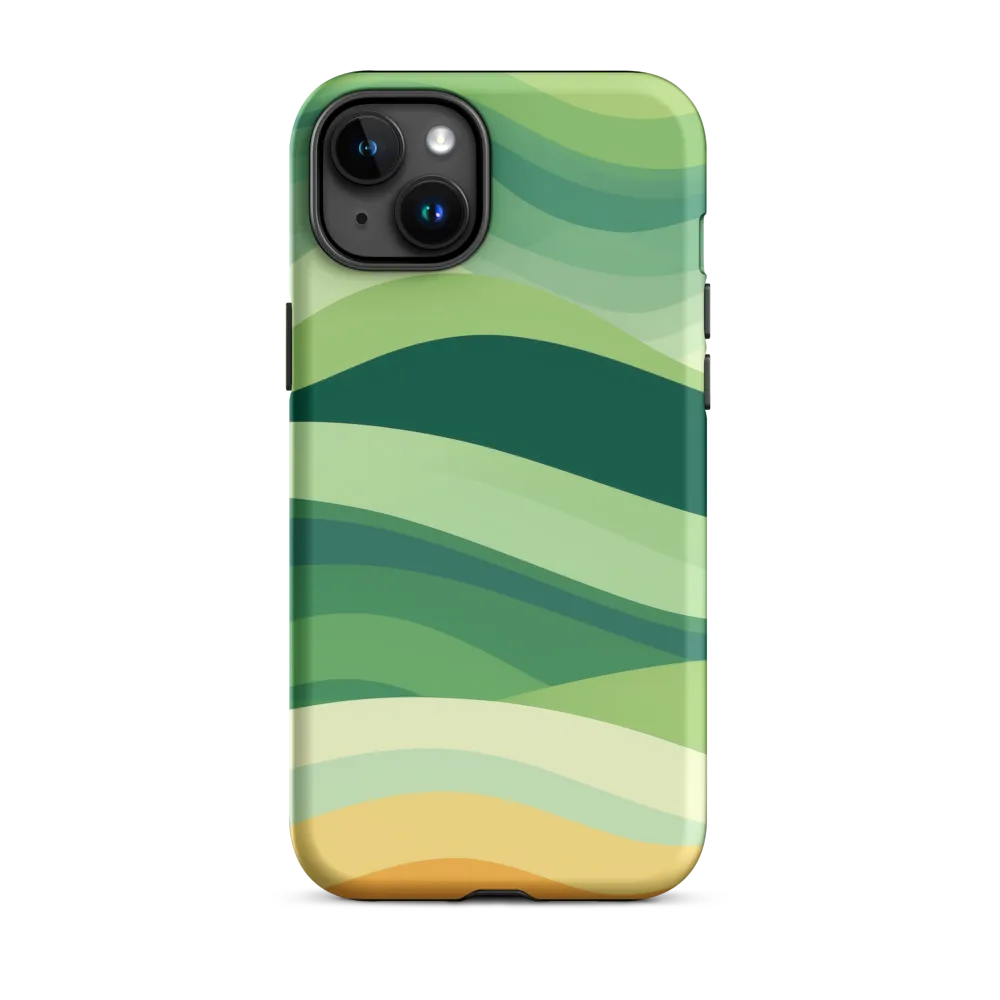 Abstract Green Waves Design | Phone Case