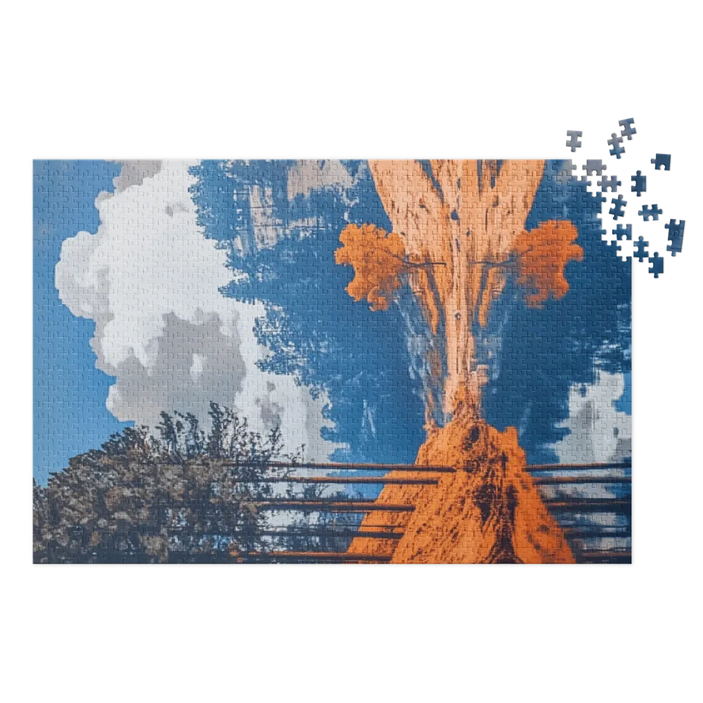 Duotone Lake Landscape 
 Jigsaw Puzzle in Tin Box