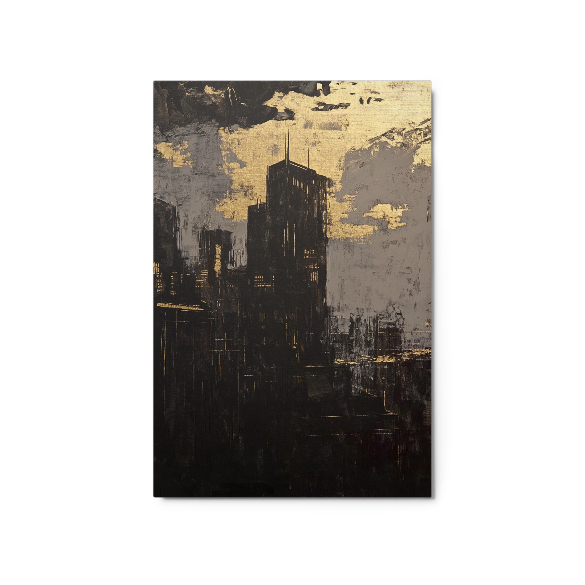 Abstract Cityscape with Gold Sky