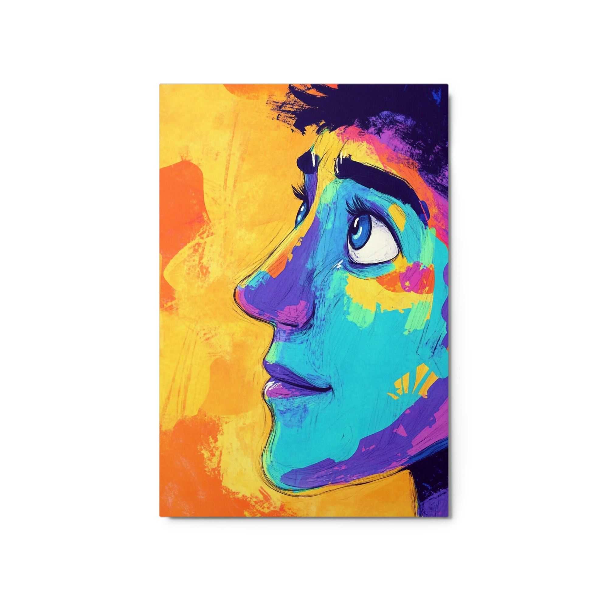Vibrant Blue and Orange Portrait