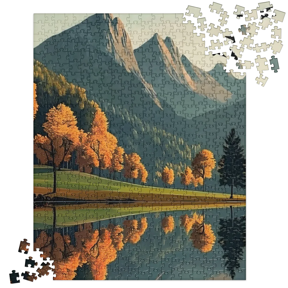 Autumn Reflection 
 Jigsaw Puzzle in Tin Box