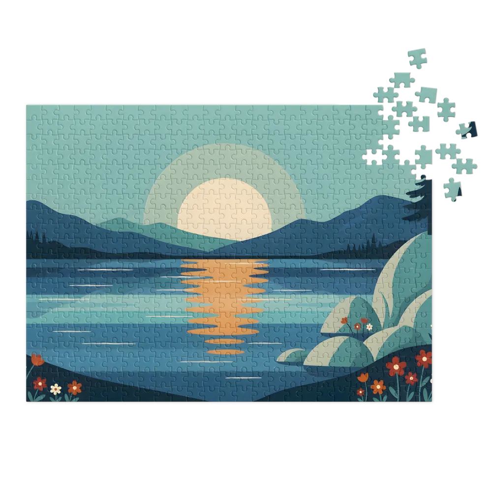 Tranquil Lake Sunset | Jigsaw Puzzles