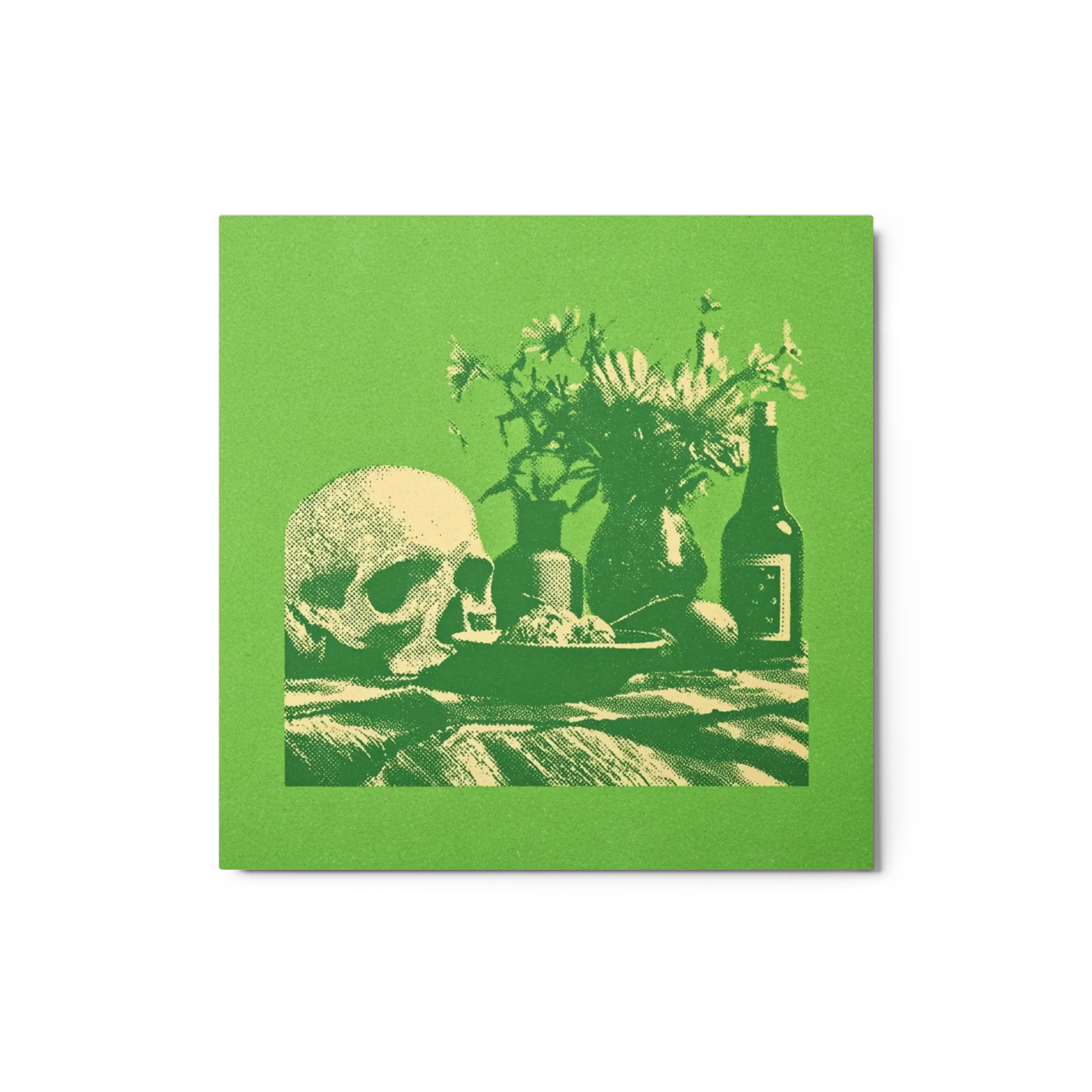 Green Vanitas with Skull